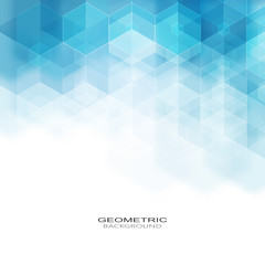  Geometric blue abstract hexagon vector background