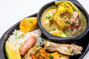 Traditional Colombian soup from the region of Santander called puchero