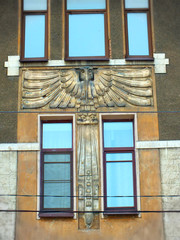 bas-relief on the building