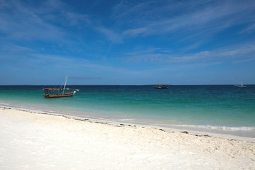 Fototapeta na wymiar Amazing ocen romantic view Zanzibar coast