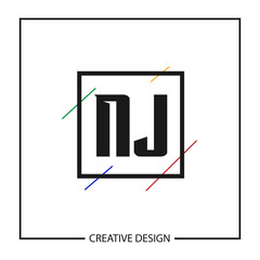 Initial Letter NJ Logo Template Design Vector Illustration