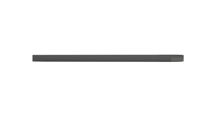 Black long horizontal thin blank box from front far angle. 3D illustration isolated on white background.