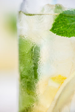 Homemade ice tea with mint & ginger