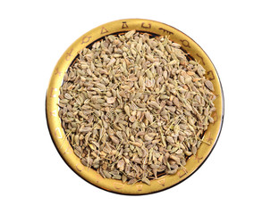 Anise, also called aniseed or Pimpinella anisum. Isolated on whi
