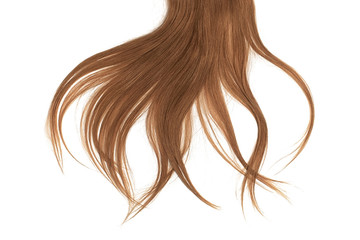 Bad hair day concept. Long, brown, disheveled ponytail
