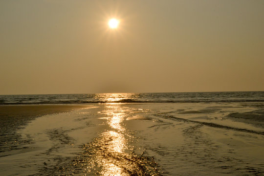 sunset on the beach