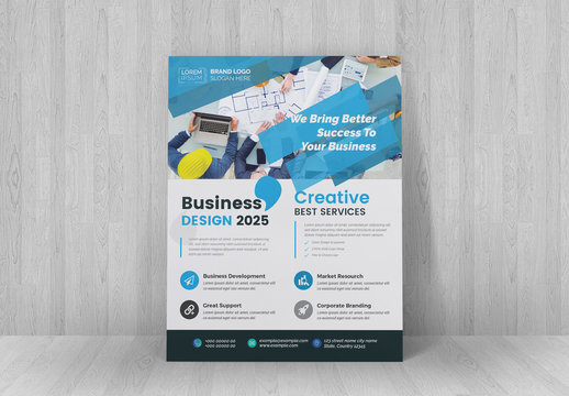 Business Flyer With Blue Accents