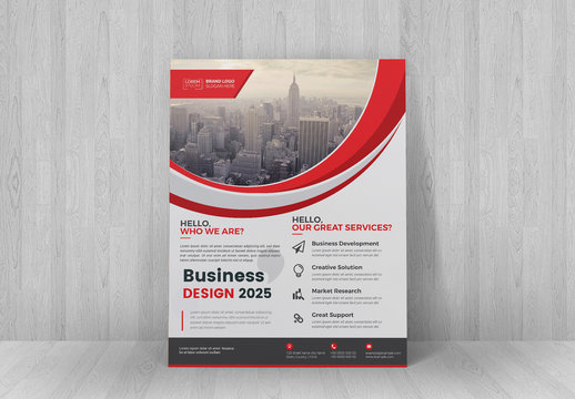 Clean Flyer with Red Stripes