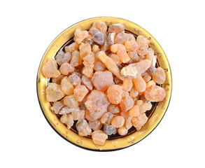 Frankincense olibanum resin. Isolated on white background