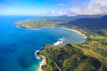 Fototapeta na wymiar Aerial view of Na Pali Coast, Kauai island, Hawaii