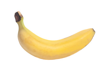 Single banana isolated on white background