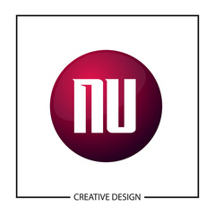 Initial Letter NU Logo Template Design Vector Illustration