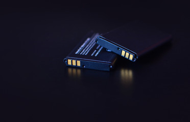 Li-ion. Lithium battery background.