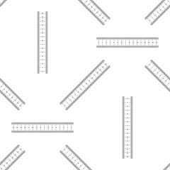Ruler icon seamless pattern on white background. Straightedge symbol. Flat design. Vector Illustration