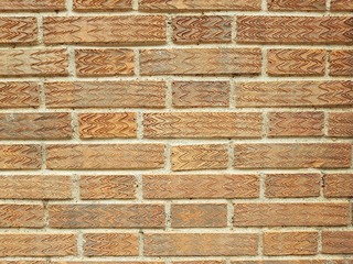 Beige bricks with waves