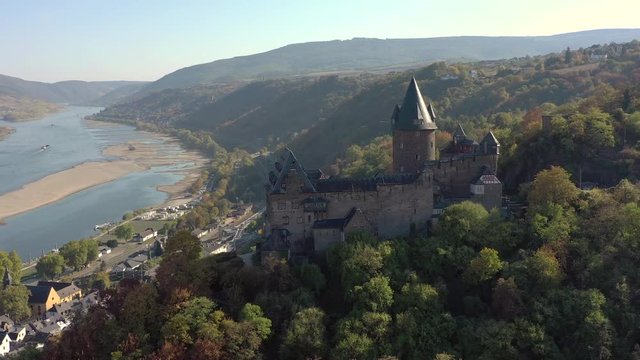 Castle Overlooking Bacharach Germany a Settlement on the Banks of the Rhine in Germany