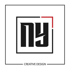 Initial Letter NY Logo Template Design Vector Illustration - obrazy, fototapety, plakaty