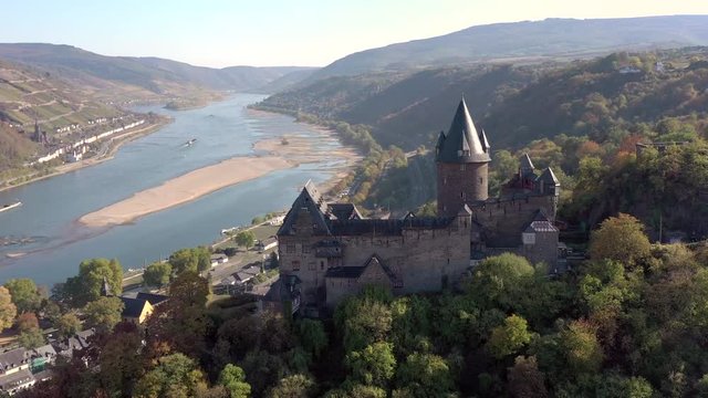 Castle Overlooking Bacharach Germany a Settlement on the Banks of the Rhine in Germany