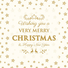 Fototapeta na wymiar Decorative Christmas card with seasonal ornaments. Vector.