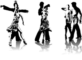High detailed contours latin dancers