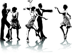 High detailed contours latin dancers