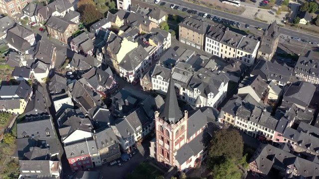 Beautiful Aerial View of Bacharach Germany a Settlement on the Banks of the Rhine in Germany
