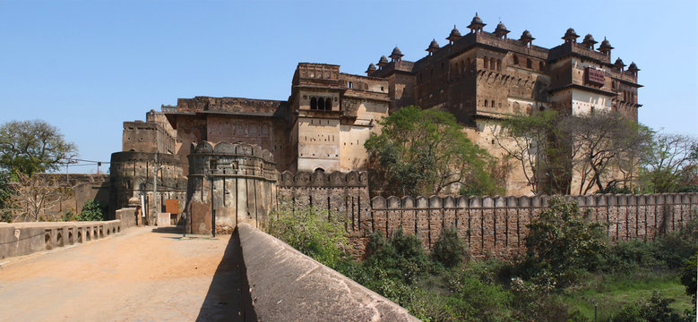 Bridge leading to Orchha Palace Fort, India