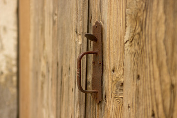 Old brown barn handle 