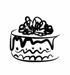 sketch of delicious cake