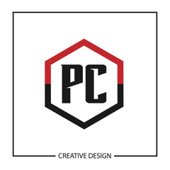 Initial Letter PC Logo Template Design Vector Illustration