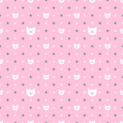 pattern with cats and stars