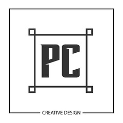 Initial Letter PC Logo Template Design Vector Illustration