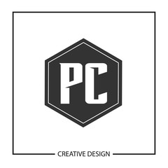 Initial Letter PC Logo Template Design Vector Illustration