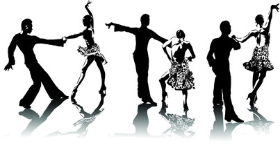 High detailed contours latin dancers