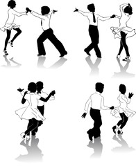 High detailed contours latin dancers