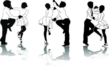 High detailed contours latin dancers