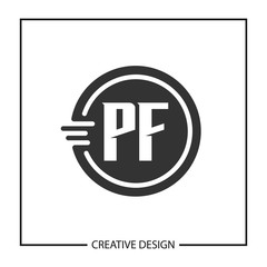 Initial Letter PF Logo Template Design Vector Illustration