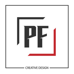 Initial Letter PF Logo Template Design Vector Illustration
