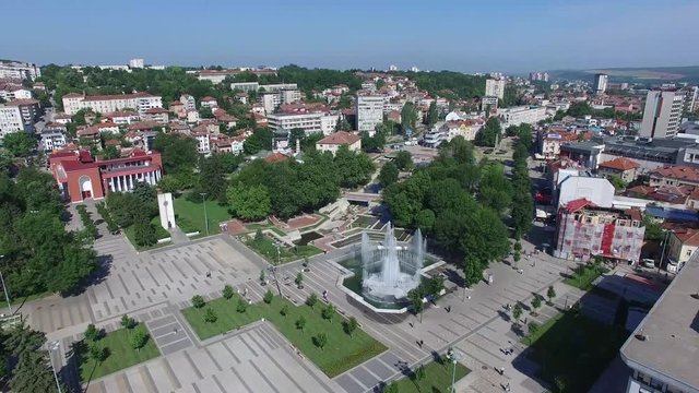 Pleven, Bulgaria, Aerial Panoramic View Above The Town
