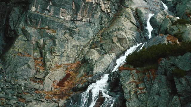 4K resolution footage of Skok waterfall in the Mlynicka dolina in High Tatra mountains, Slovak Republic