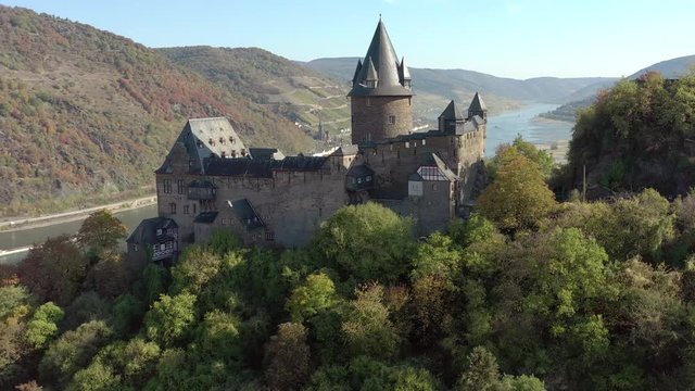 Castle Overlooking Bacharach Germany a Settlement on the Banks of the Rhine in Germany