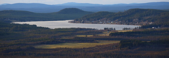 View on lake Jarvtrasket in Norrbotten in Sweden