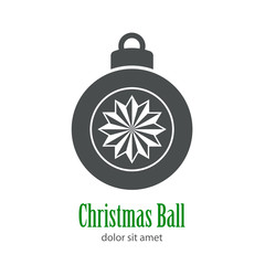 Fototapeta premium Logotipo Christmas Ball con estrella de doce puntas en color gris