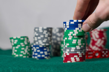 Fototapeta premium Poker chips and hand