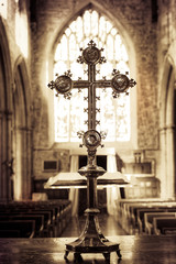 Catholic cross in a church.