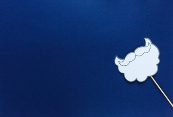 Cute New year and Christmas party props accessories on colorful blue background, happy new year party celebration and holiday concept © Natali