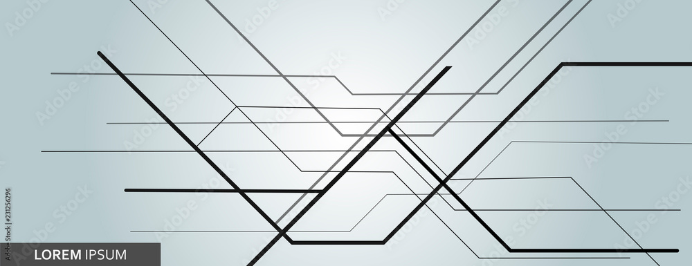 Aufkleber vector abstract background with black overlapping lines for graphic design