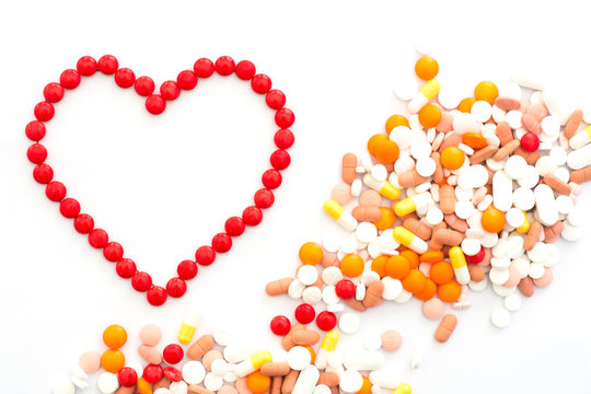 medicine capsules heart shaped
