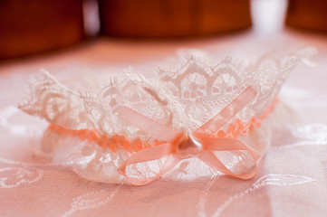 White garter on the table