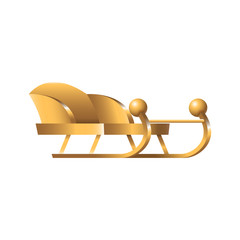 Golden sled vector illustration isolated on white background